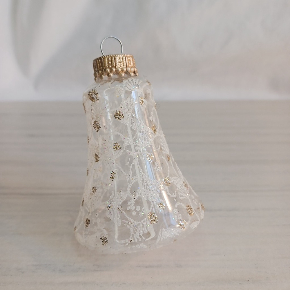 MCM Krebs West Germany Clear Glass Bell Christmas Ornament